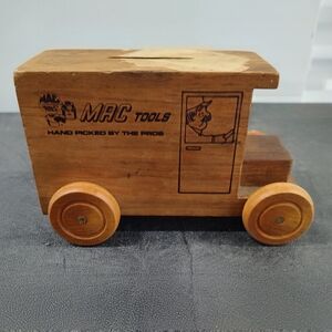 Mac Tools Wooden Truck Coin Bank